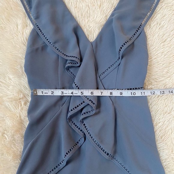 Keepsake Lover’s Holiday Playsuit Light Blue Ruffle Romper Sz Xs - Picture 8 of 10